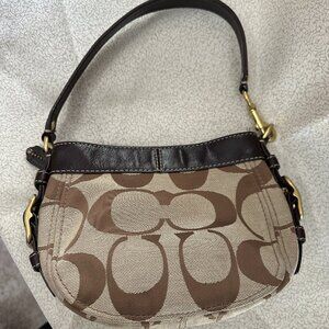 Coach #41856 Zoe Brown and Canvas & Leather Hobo Bag